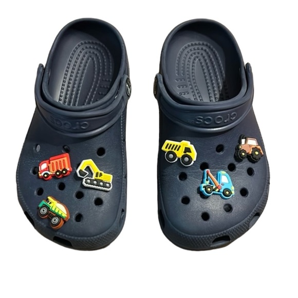 CROCS Other - CROCS With New Truck Shoe Charms Kids Size 2 / 4 Navy Blue.                 B